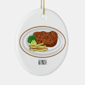 Steak cartoon illustratie keramisch ornament (Rechts)