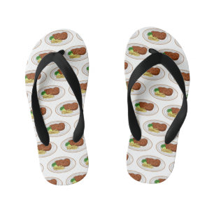 Steak cartoon illustratie kinder teenslippers