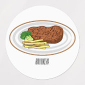 Steak cartoon illustratie labels (Design 2)