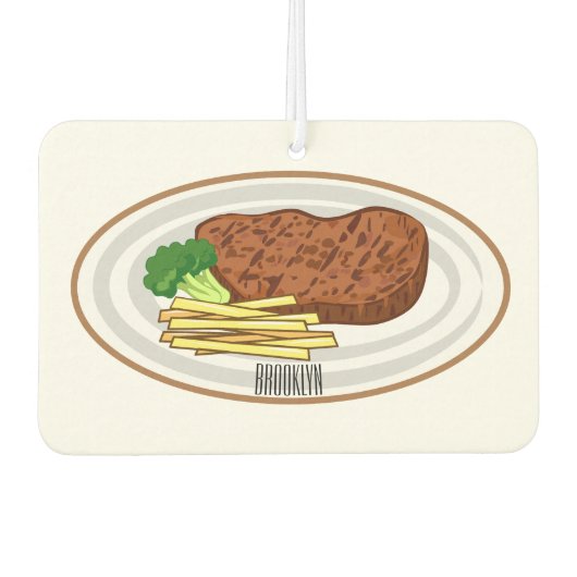 Steak cartoon illustratie luchtverfrisser (Voorkant)