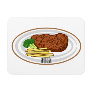 Steak cartoon illustratie magneet