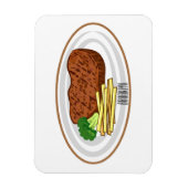Steak cartoon illustratie magneet (Verticaal)