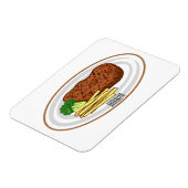 Steak cartoon illustratie magneet (Linkerzijde)