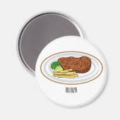 Steak cartoon illustratie magneet (Voorkant / Achterkant)