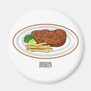 Steak cartoon illustratie magneet