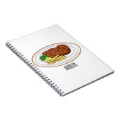 Steak cartoon illustratie notitieboek (Rechterzijde)