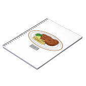 Steak cartoon illustratie notitieboek (Linkerzijde)