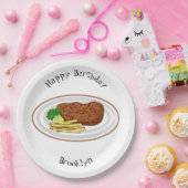 Steak cartoon illustratie papieren bordje (Feest)