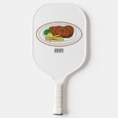 Steak cartoon illustratie pickleball paddle (Achterkant)