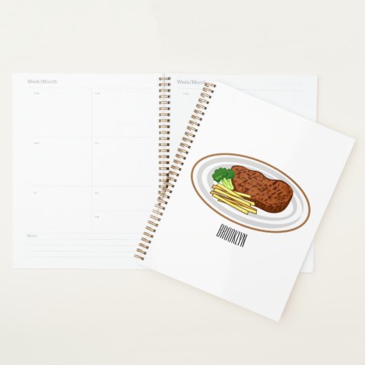 Steak cartoon illustratie planner (Display)