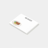 Steak cartoon illustratie post-it® notes (Schuin)