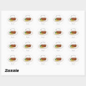 Steak cartoon illustratie ronde sticker (Vel)