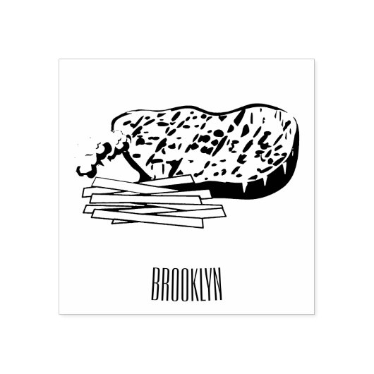 Steak cartoon illustratie rubberstempel (Afrduk)