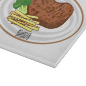 Steak cartoon illustratie snijplank (Hoek)