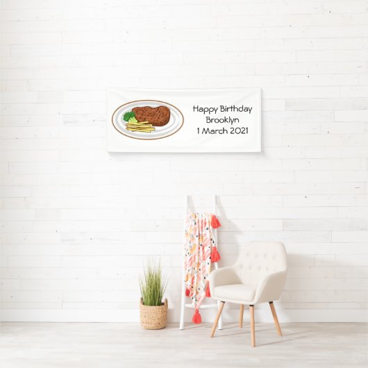 Steak cartoon illustratie spandoek (Insitu)