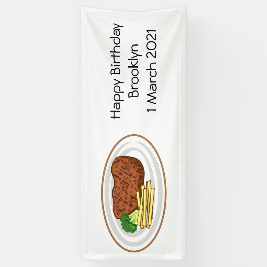 Steak cartoon illustratie spandoek (Verticaal)