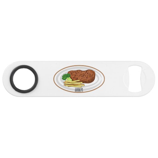 Steak cartoon illustratie speed flessenopener (Voorkant (Horizontaal))