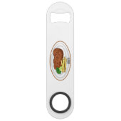 Steak cartoon illustratie speed flessenopener (Voorkant)