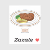 Steak cartoon illustratie sticker (Vel)