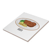 Steak cartoon illustratie tegeltje (Zijkant)