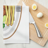 Steak cartoon illustratie theedoek (Quarter Fold)