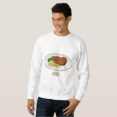 Steak cartoon illustratie trui (Voorkant volledig)