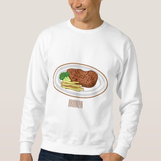 Steak cartoon illustratie trui (Voorkant)