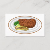 Steak cartoon illustratie visitekaartje (Achterkant)