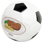 Steak cartoon illustratie voetbal (Drie kwart)