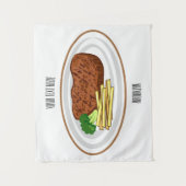 Steak cartoon illustratie wandkleed (Voorkant)