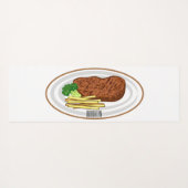 Steak cartoon illustratie yogamat (Achterkant (horizontaal))