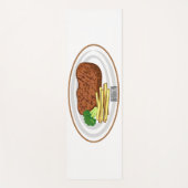 Steak cartoon illustratie yogamat (Voorkant)