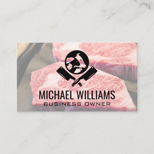 Steak Cuts | Logo van slagerenkniven Visitekaartje (Voorkant)