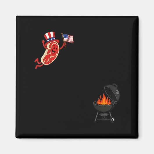 Steak Dom Duik Funny Uncle Sam Steak Vliegend Magneet (Voorkant)