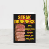 Steak Doneness Grafiek Tafelgids BBQ Vlees Chef Pi Kaart (Voorkant)
