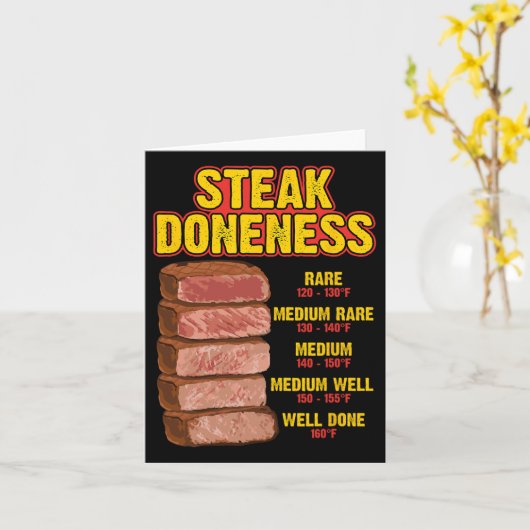 Steak Doneness Grafiek Tafelgids BBQ Vlees Chef Pi Kaart (Gele Bloem)