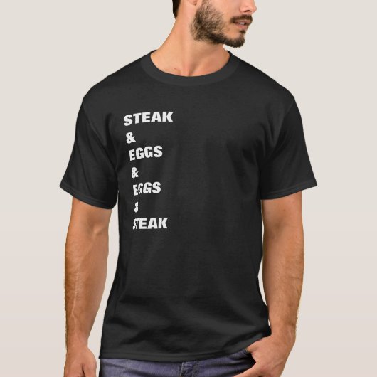 Steak en eieren en eitjes t-shirt (Voorkant)