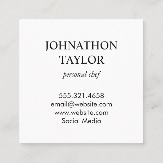 Steak en Eieren Schoolbord Vierkante Visitekaartje (Achterkant)