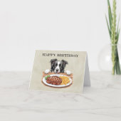 Steak en friet Diner Border Collie Verjaardag Kaart (Voorkant)
