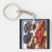  steak en garnalenvlek sleutelhanger (Voorkant)