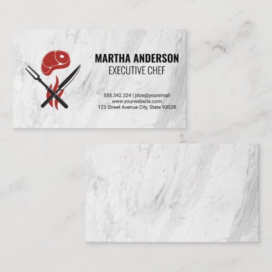 Steak- en servegereedschap visitekaartje (Voorkant / Achterkant)
