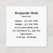 steak food Visitekaartje (Achterkant)