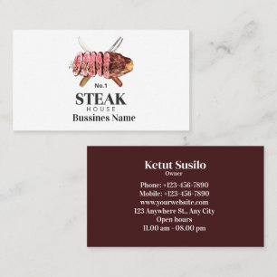Steak Food Waterverf Visitekaartje