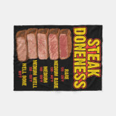 Steak Gaarheid Chart Tabel Gids Bbq Vlees Chef Pit Fleece Deken (Voorkant (Horizontaal))