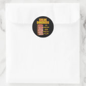 Steak Gaarheidscart Tabel Gids Bbq Vlees Chef Pit Ronde Sticker (Tas)