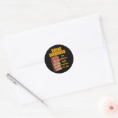 Steak Gaarheidscart Tabel Gids Bbq Vlees Chef Pit Ronde Sticker (Envelop)