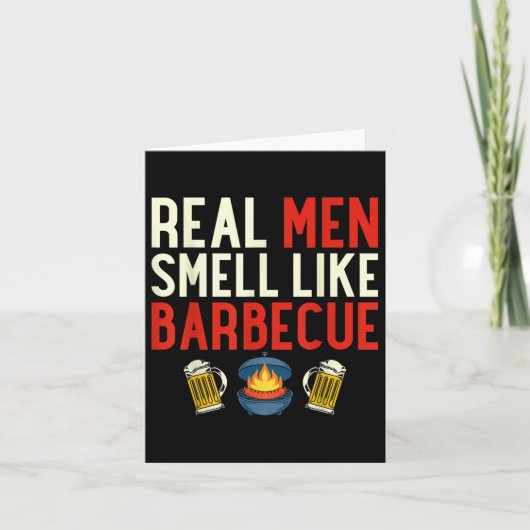 Steak Grilling Funny BBQ Chef Echte Mannen Ruiken Kaart (Voorkant)