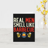 Steak Grilling Funny BBQ Chef Echte Mannen Ruiken Kaart (Gele Bloem)