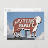 Steak House Sign op Route 66 Briefkaart (Voorkant / Achterkant)