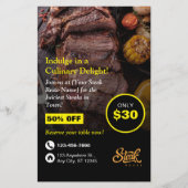 Steak House, Steak Resto, Restaurant Flyer (Voorkant)